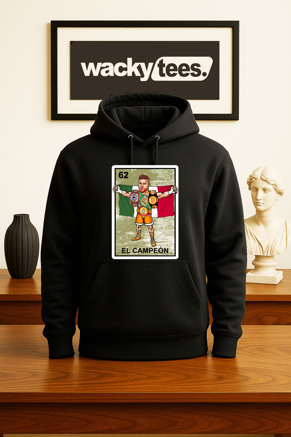 El Campeon Canelo Alvarez Champion Loteria Mexican Bingo Style Graphic Tee Shirt