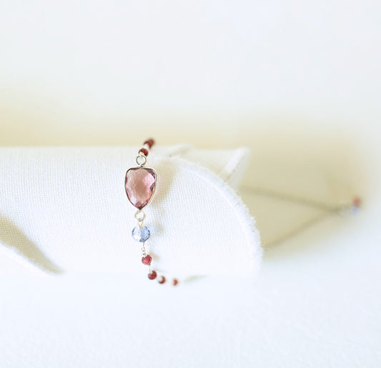 Rhodolite Garnet Silver Isla Bracelet