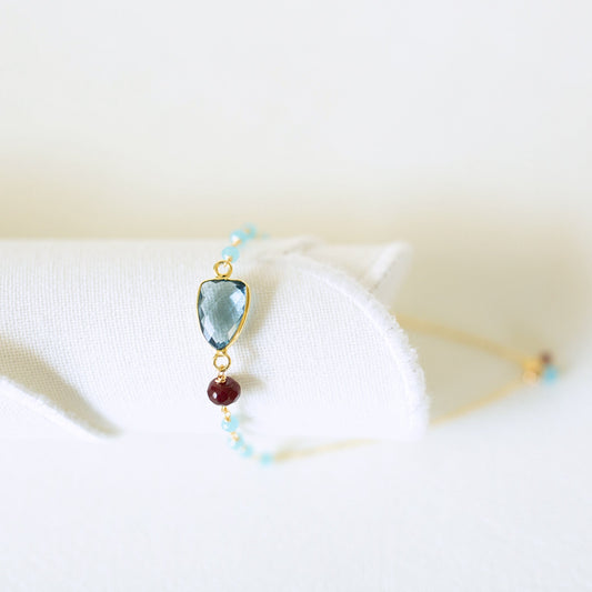 London Blue Quartz Gold Isla Bracelet