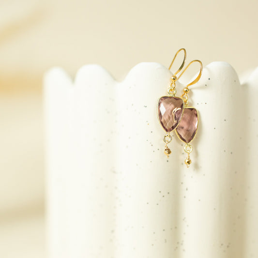 Rhodolite Garnet Gold Isla Earrings