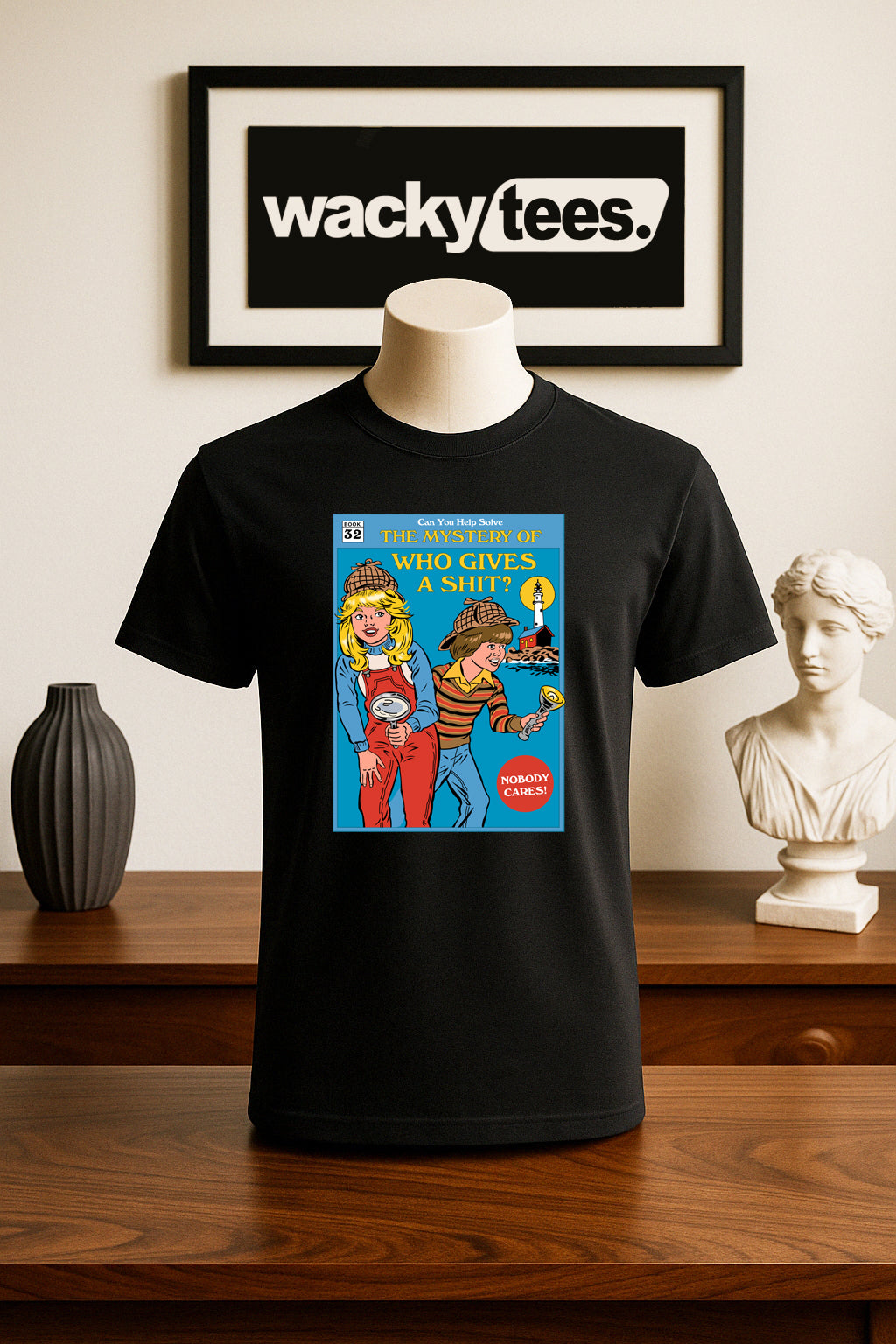 Childrens Books Mystery of Who Gives a Shit Funny Graphic Tee Shirt