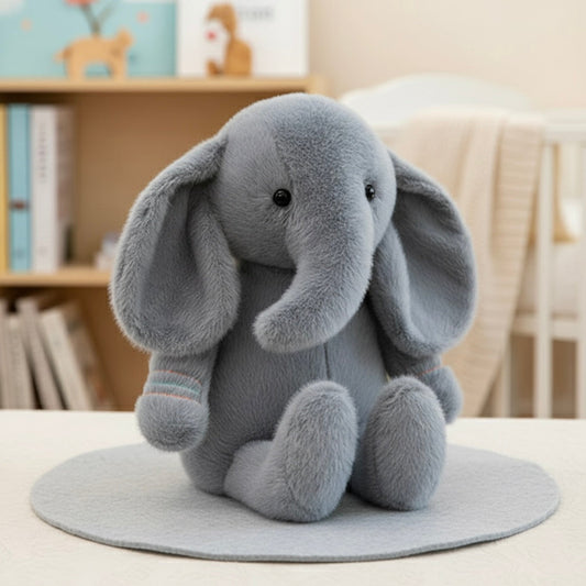 12" Elephant Plush Toy | Ultra-Soft Sensory Stuffed Animal | Nursery Keepsake
