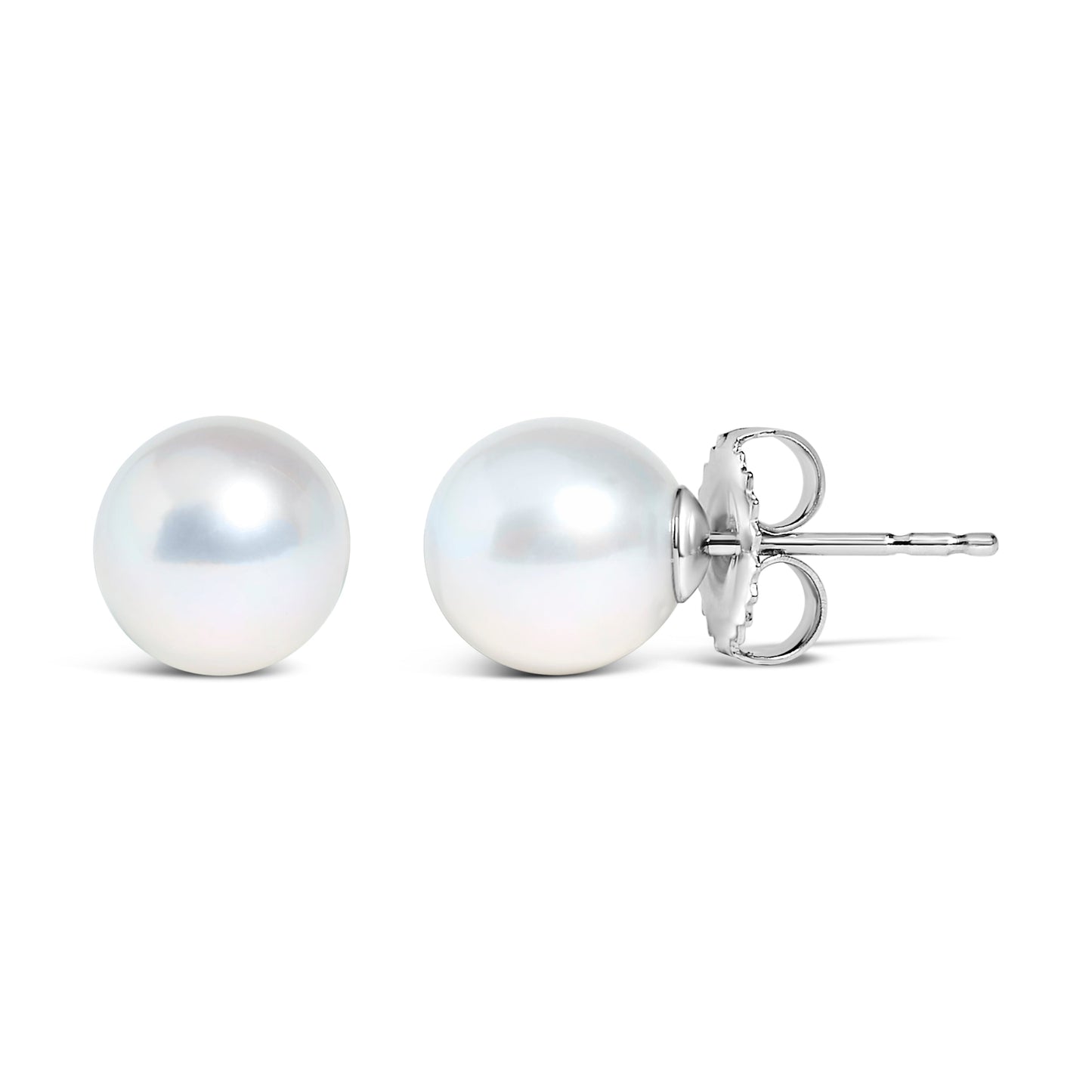 14k White Gold 5-5.5MM Akoya Cultured Pearl Solitaire Stud Earrings