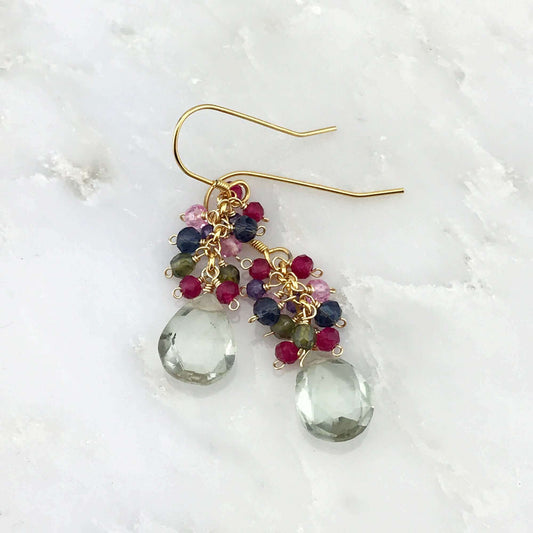 Green Amethyst Bala Earrings