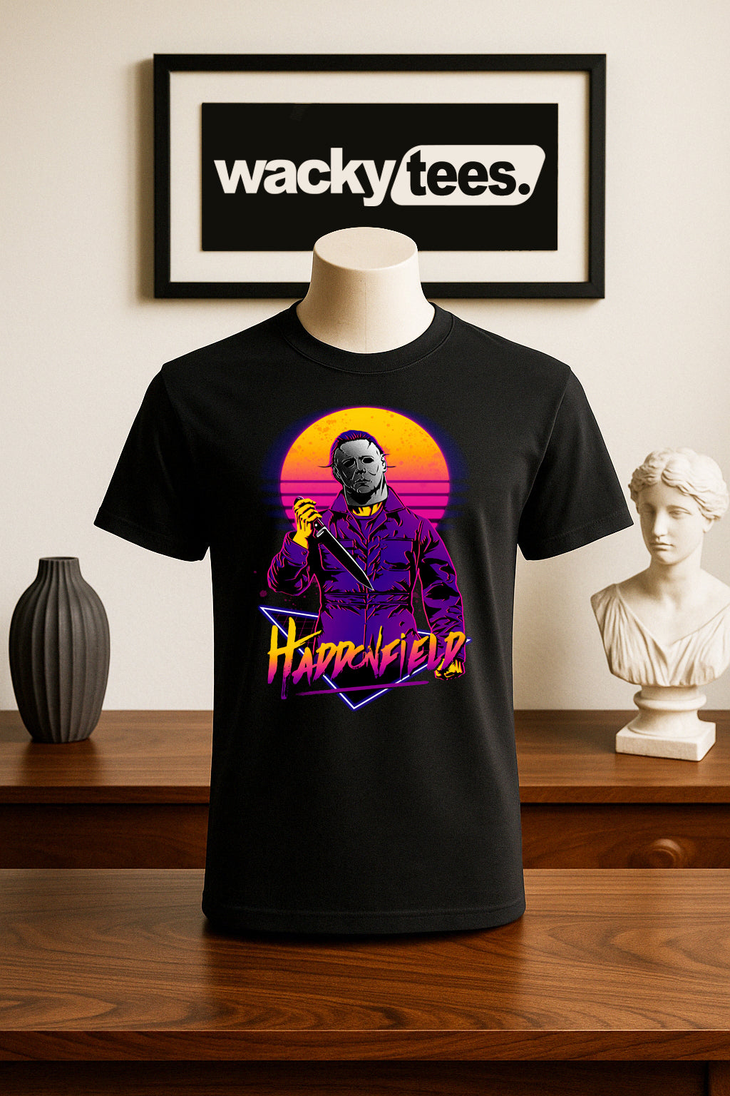 Haddonfield Michael Myers 80s style Horror Terror Halloween Graphic Tee Shirt