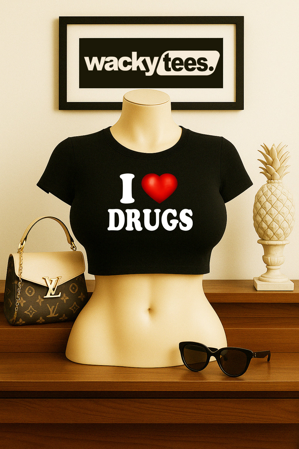 I love Drugs I Heart Funny Adult Humor Graphic Tee Shirt