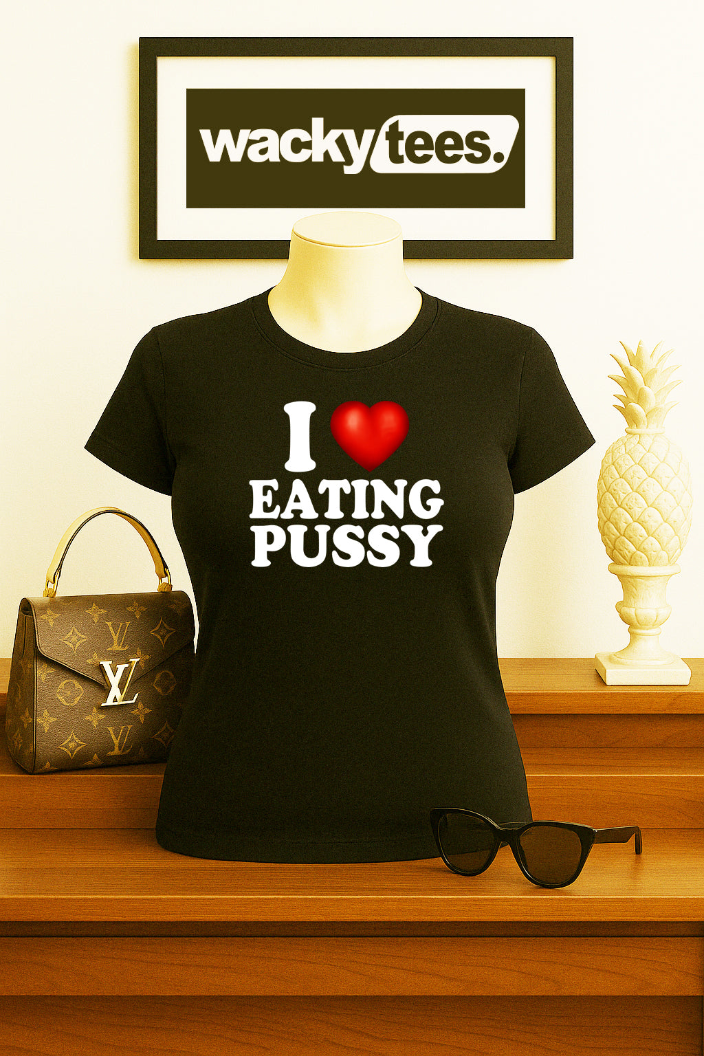 I Love Eating Pussy I Heart Funny Adult Humor Graphic Tee Shirt
