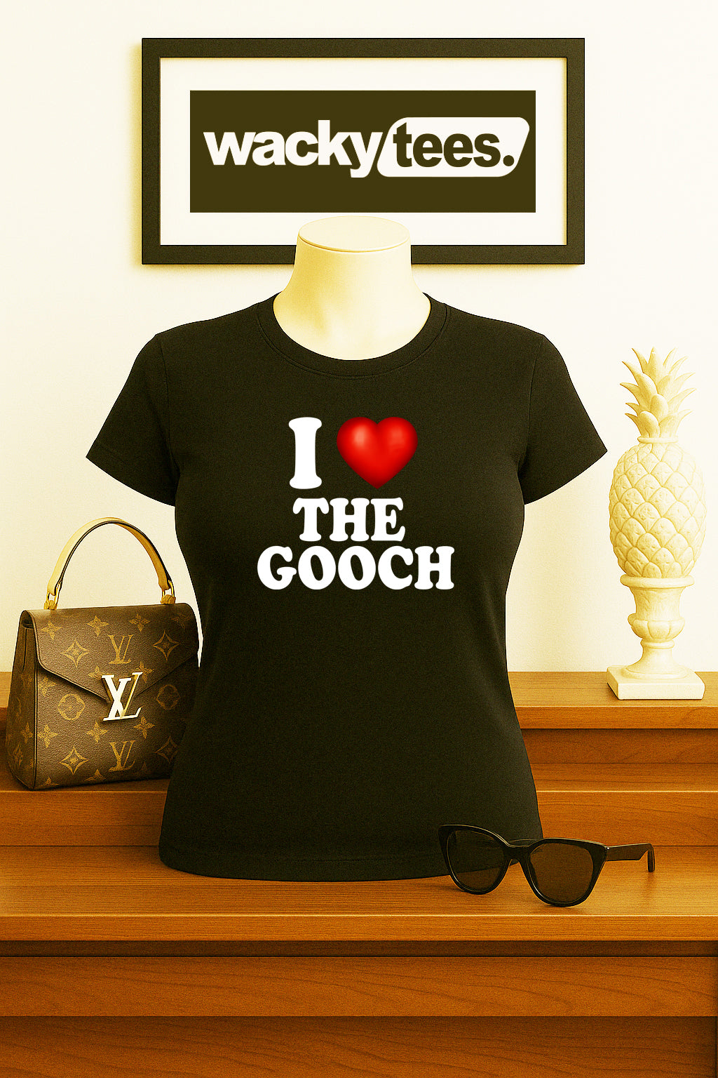 I Love The Gooch I Heart Funny Adult Humor Graphic Tee Shirt