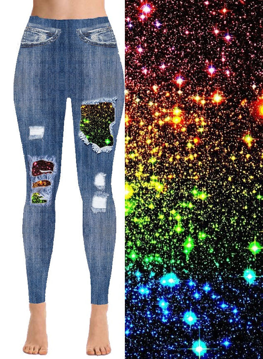Hidden space - Faux Denim leggings