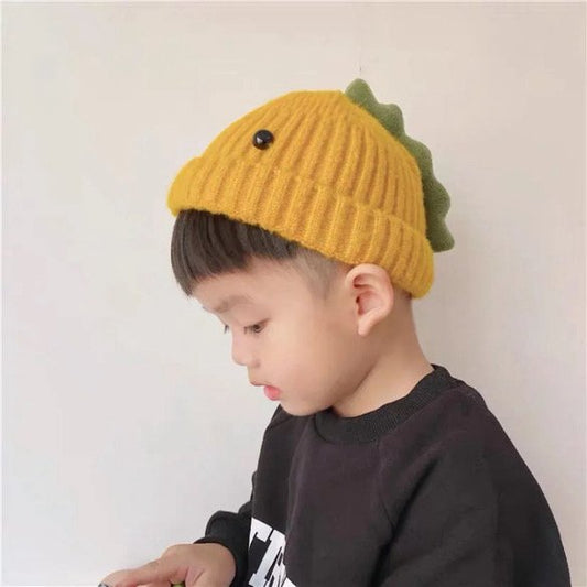 Dinosaur Spike Toddler Beanie | Hand-Knitted Cotton & Wool Winter Hat