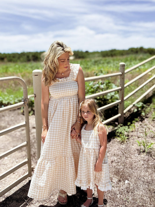 Mommy & Me Adult Plaid Smocked Dress