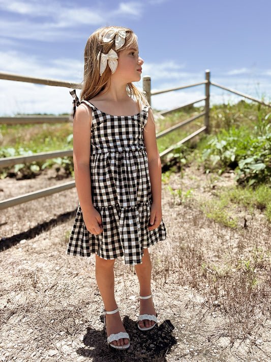 Mommy & Me Plaid Girl Smocked Ruffle Dress