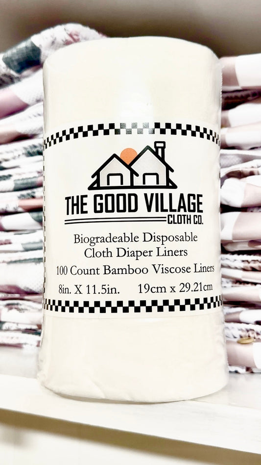PREORDER | Biodegradable Disposable Cloth Diaper Liners | 100 Pack Bamboo Viscose Liners