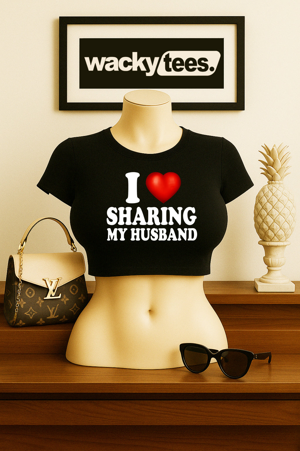 I Love Sharing My Husband I Heart Funny Adult Humor Graphic Tee Shirt