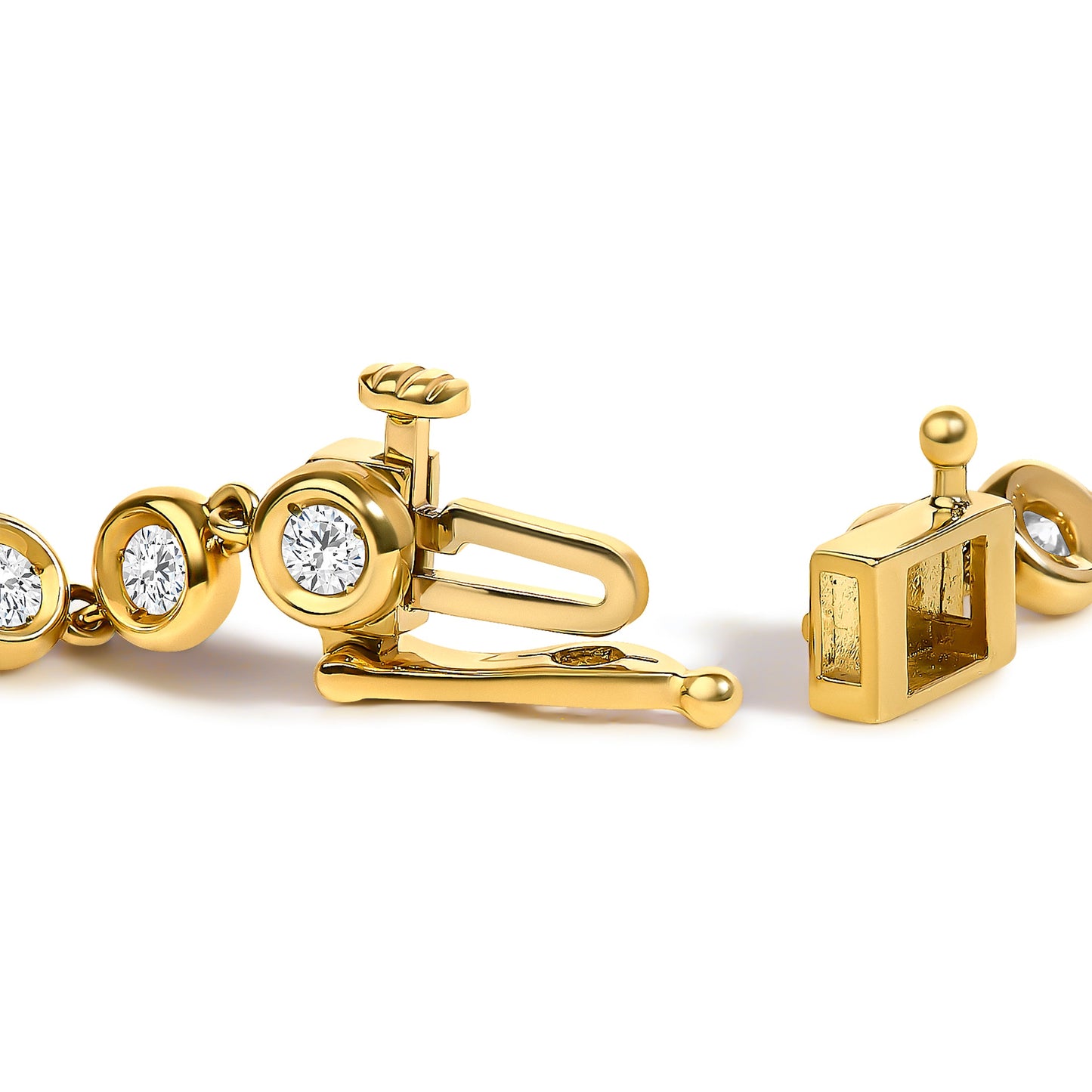 10K Yellow Gold 1 1/2 Cttw Lab Grown Diamond Bezel Link Bracelet
