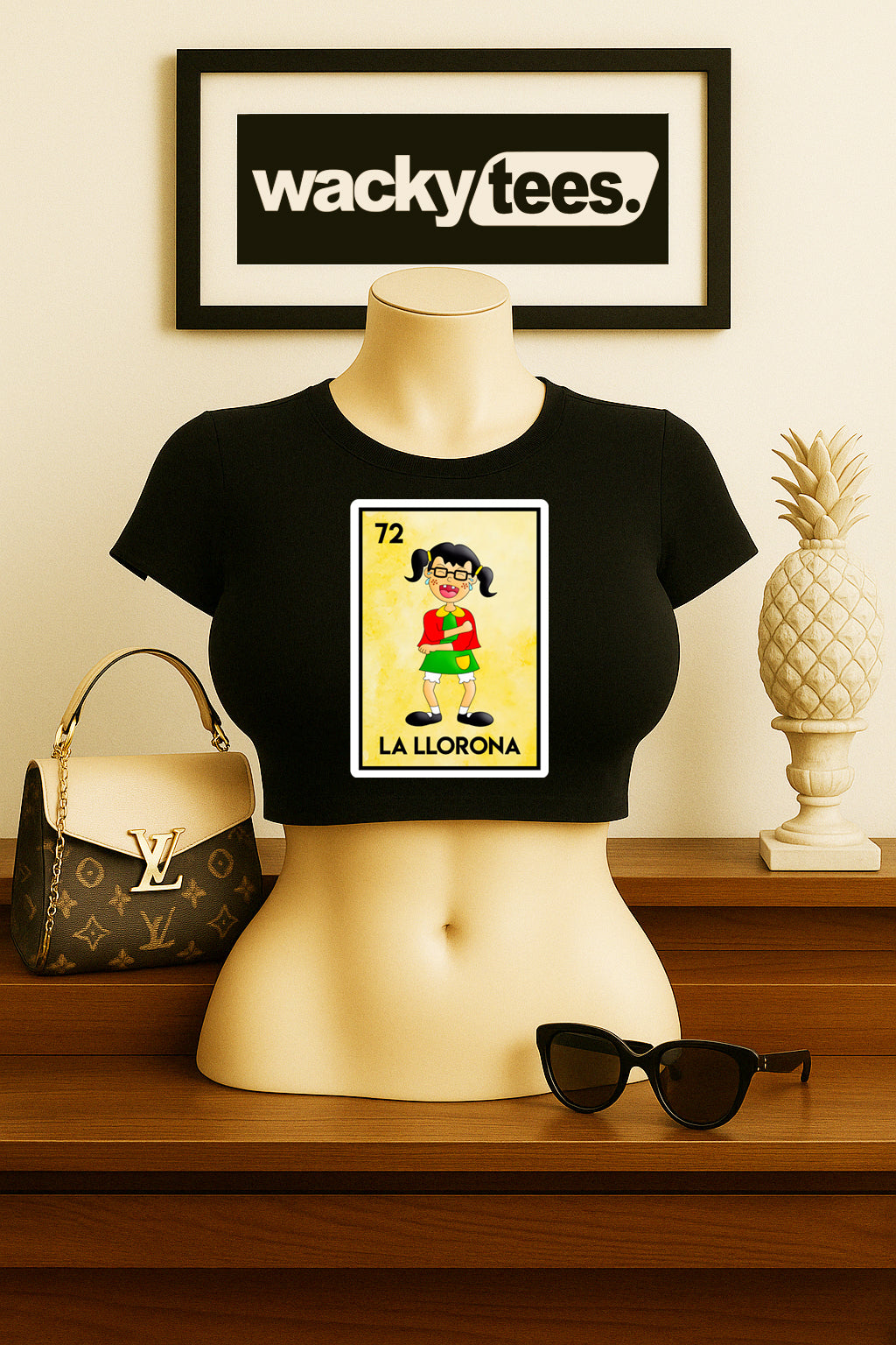La Chilindrina La Llorona Loteria Mexican Bingo Graphic Tee Shirt