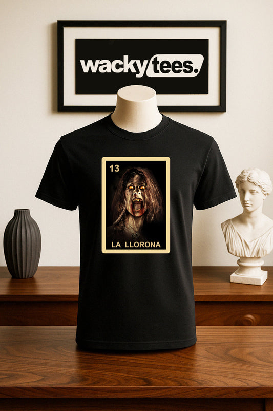 La Llorona The Wailer Wheeping Woman Loteria Mexican Bingo Graphic Tee Shirt