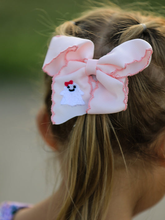 Halloween Ghost Bow Hairpin 3.9 Inch