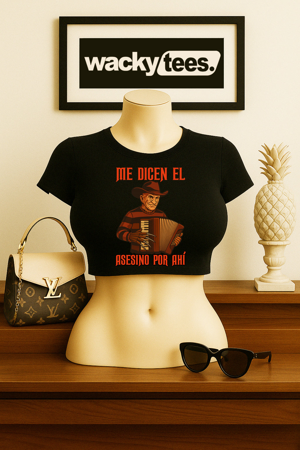 Me Dicen El Asesino Por Ahi Halloween Corrido Freddy Krueger Nightmare on Elm St Graphic Tee Shirt