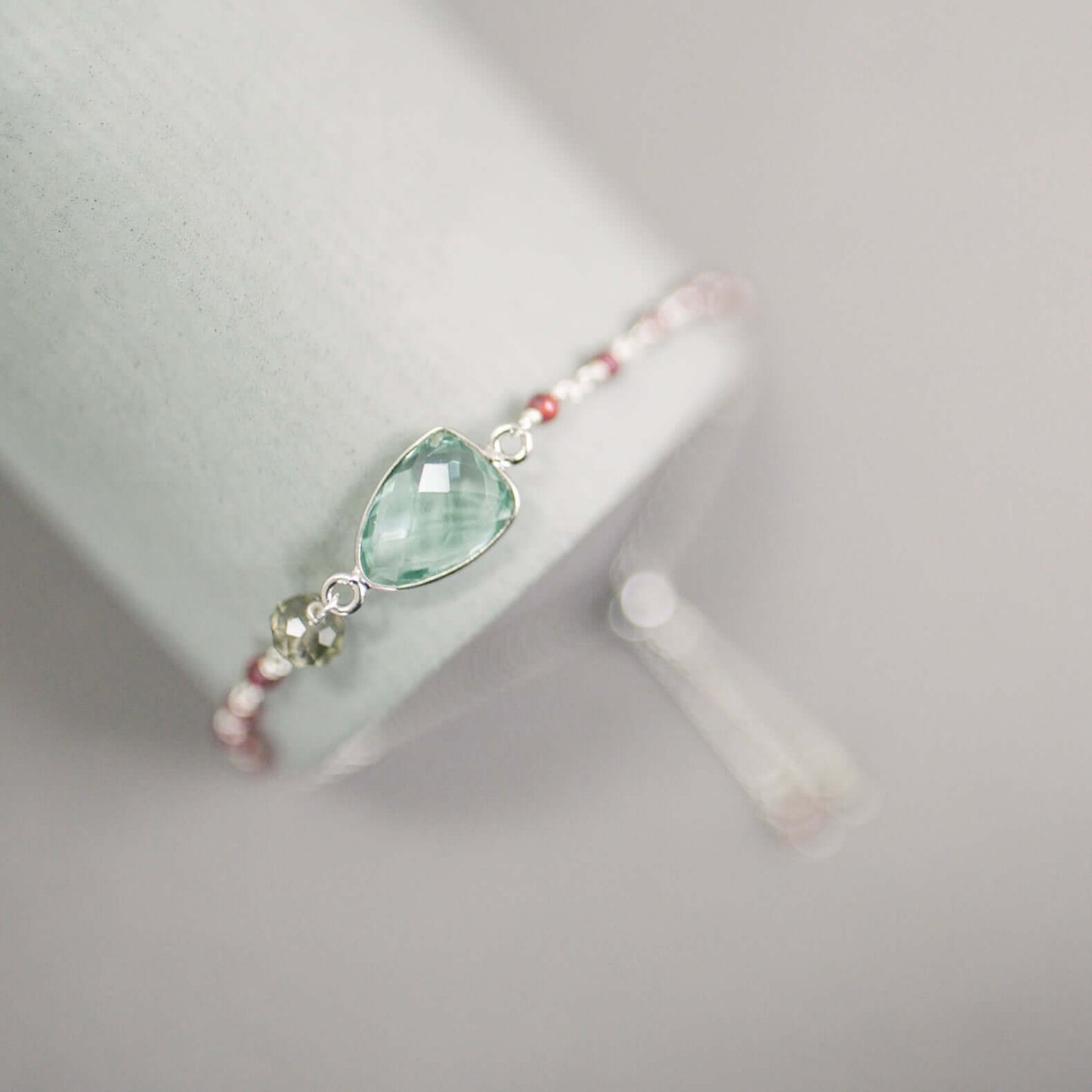 Green Amethyst Silver Isla Bracelet