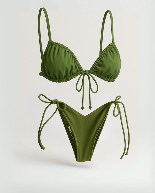 Retro Print Low Waist Bikini - Summer Swimwear