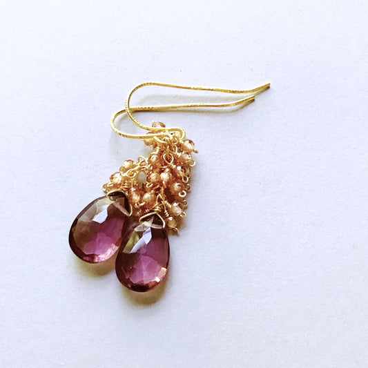 Rhodolite Garnet Bala Earrings