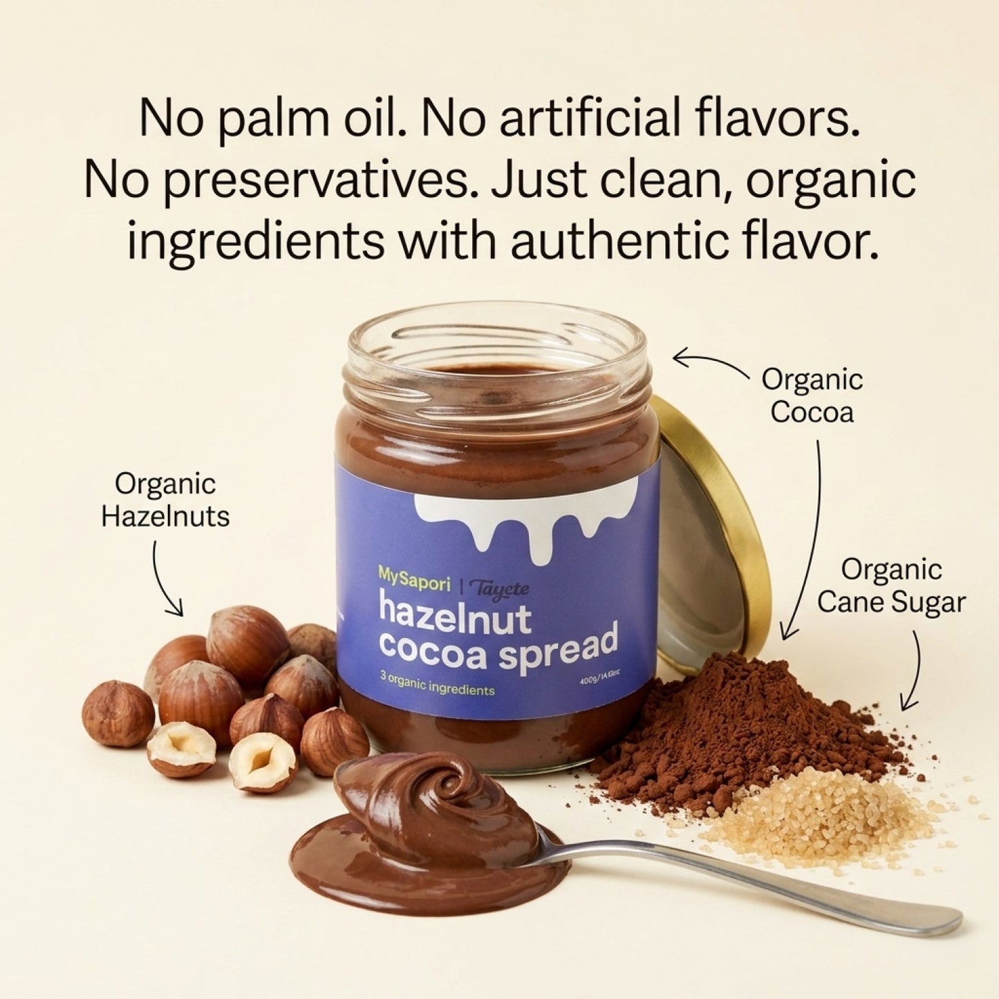 Taycte Organic Hazelnut Cocoa Cream