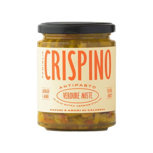 Famiglia Crispino Italian Mixed Vegetable Antipasto — Marinated Garden Vegetables in EVOO