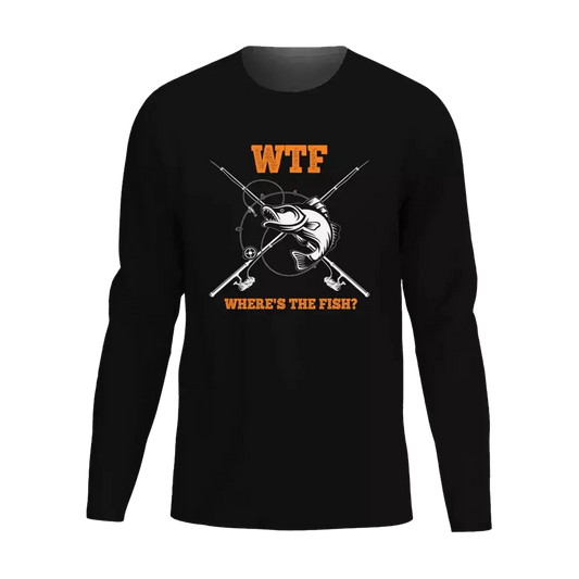 WTF Where's The Fish Men Long Sleeve Shirt