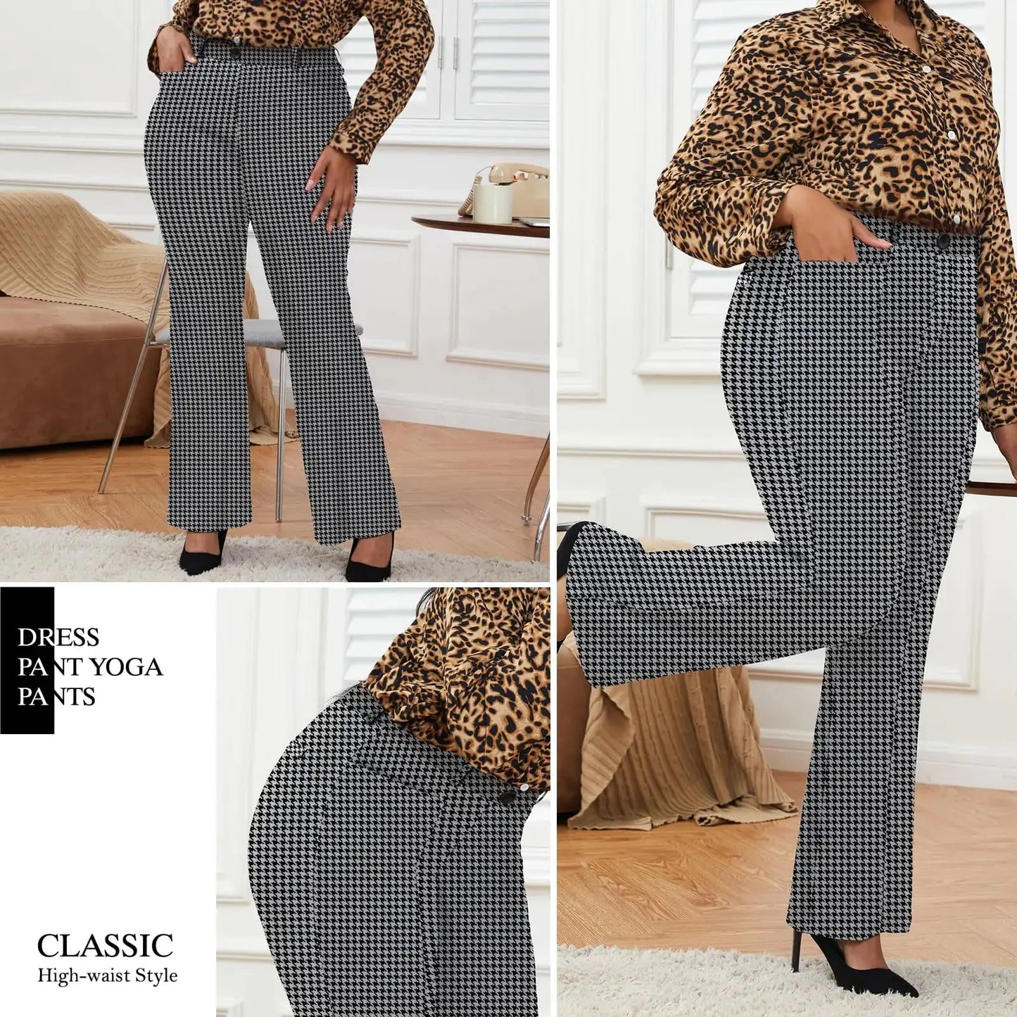 Wrinkle-Free Stretch Dress Plus Size Pants for Women | Pull-on Comfort Office Pant