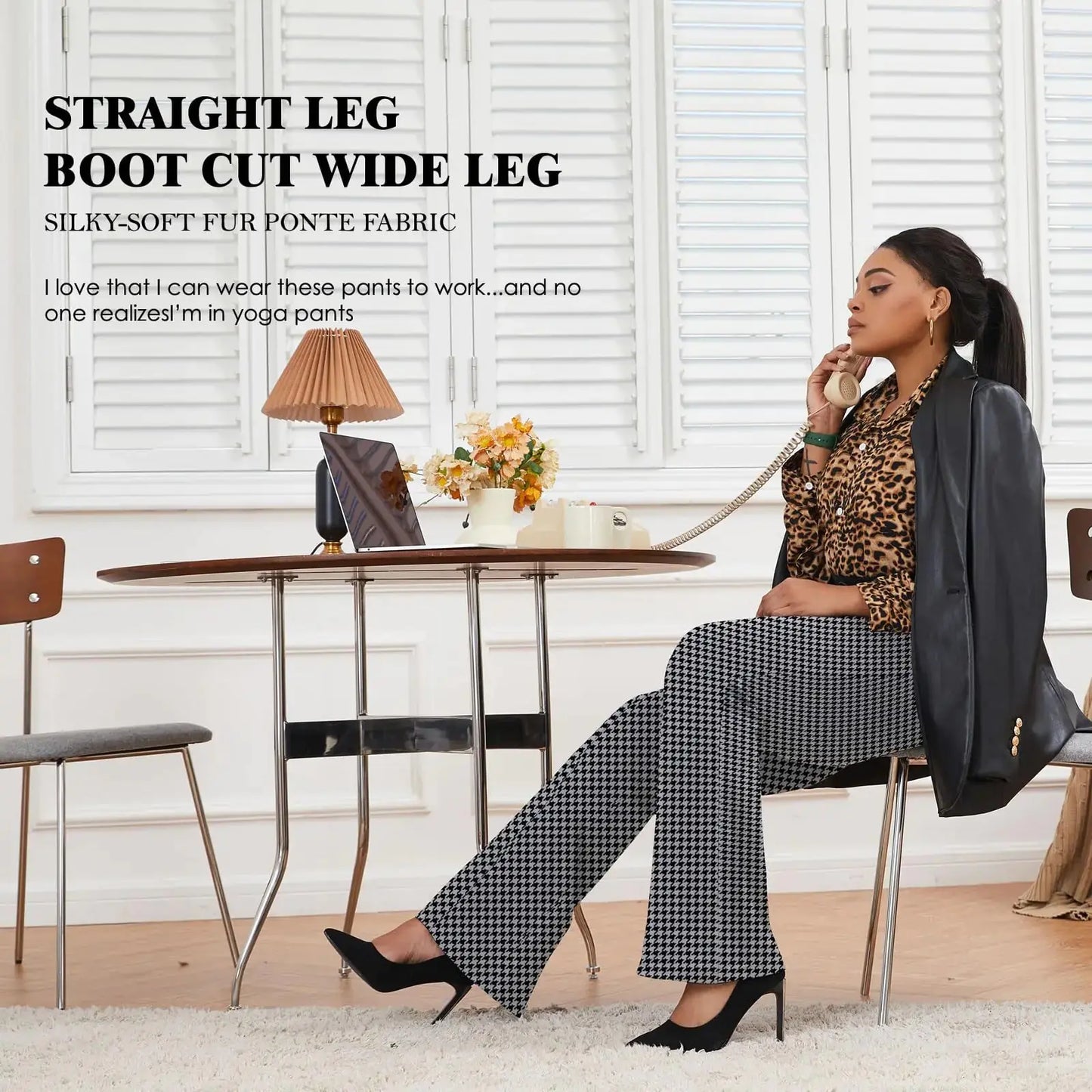 Wrinkle-Free Stretch Dress Plus Size Pants for Women | Pull-on Comfort Office Pant