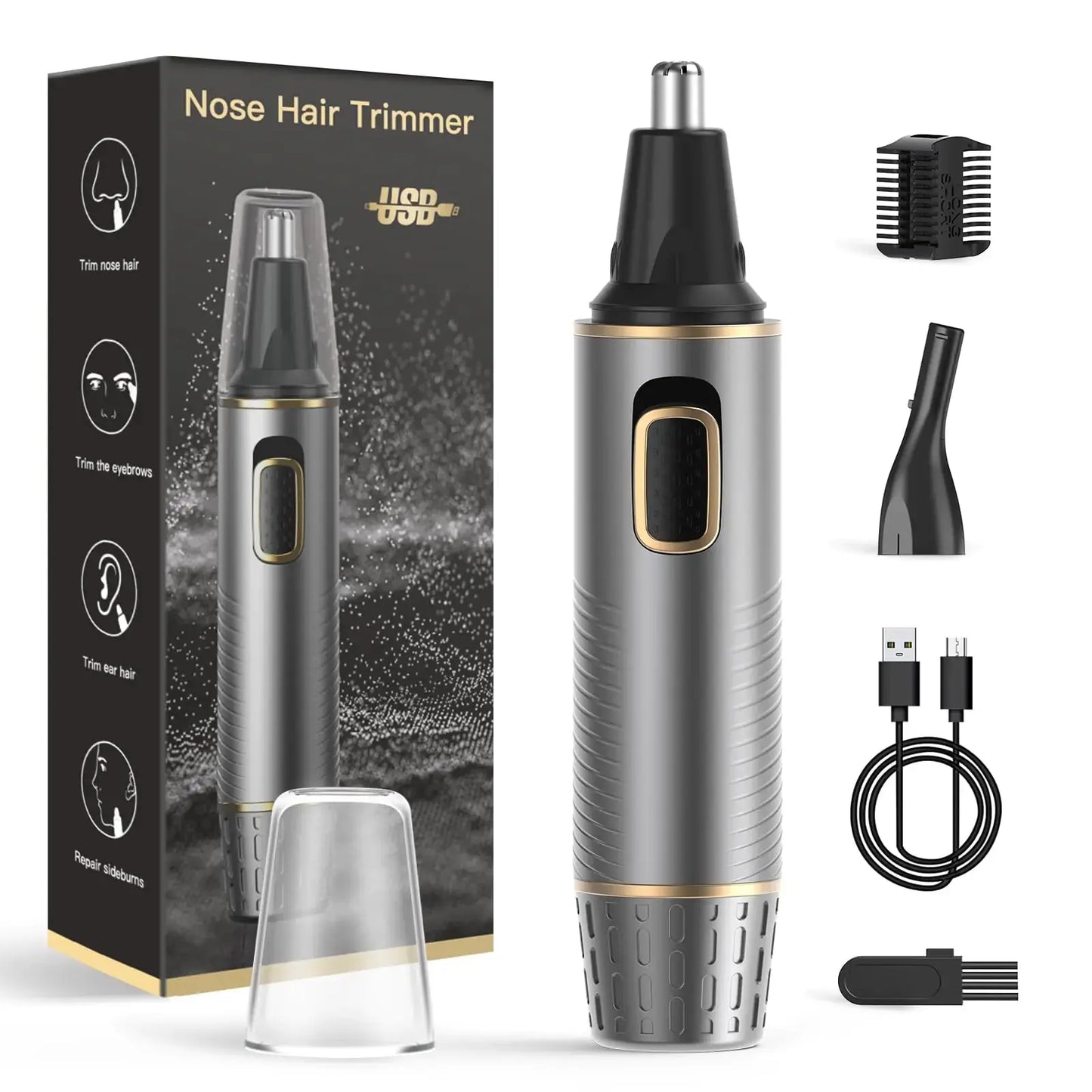 XOOMRSCP Nose Hair Trimmer for Men - Painless USB Rechargeable Facial, Ear & Nose Hair Trimmer