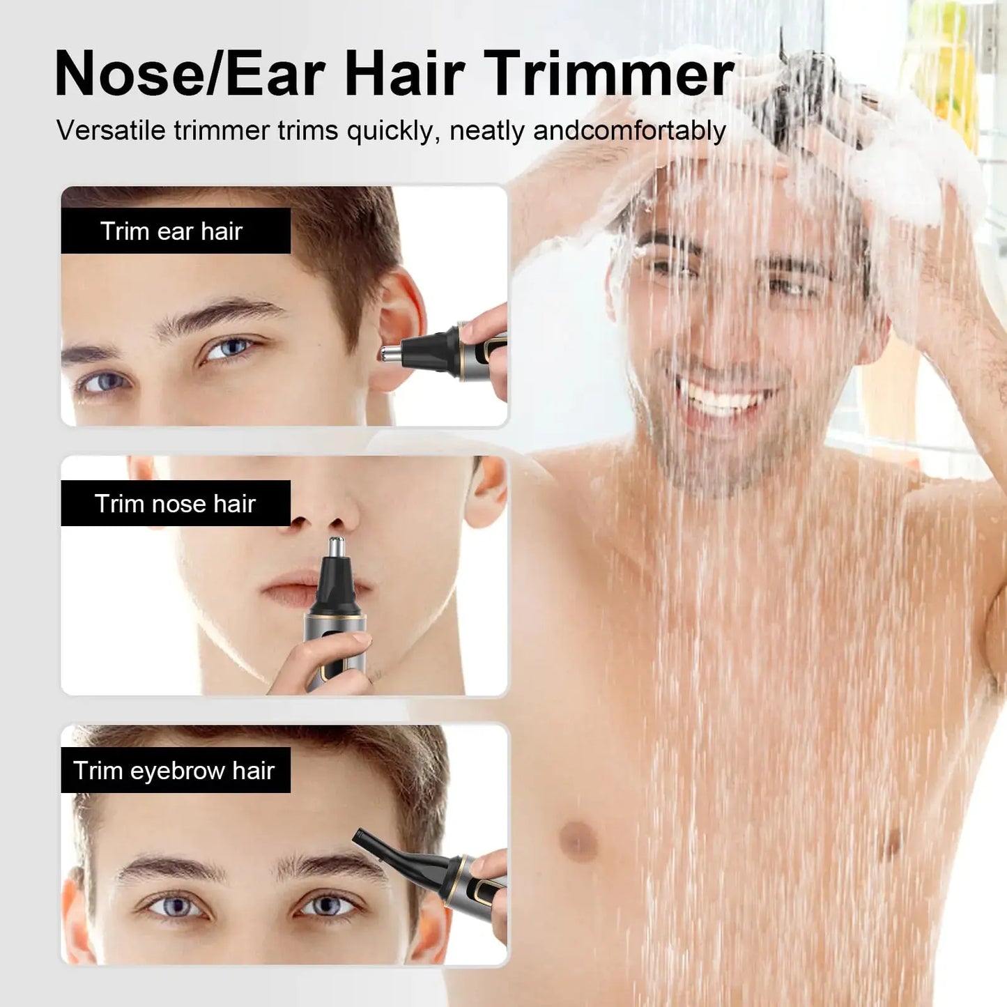 XOOMRSCP Nose Hair Trimmer for Men - Painless USB Rechargeable Facial, Ear & Nose Hair Trimmer