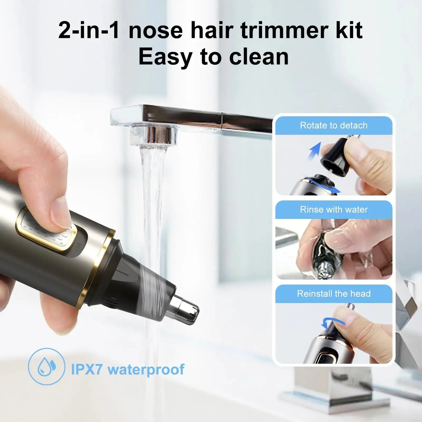 XOOMRSCP Nose Hair Trimmer for Men - Painless USB Rechargeable Facial, Ear & Nose Hair Trimmer