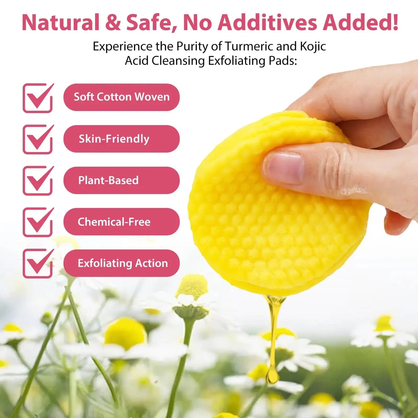 Xaarty Turmeric Kojic Acid Cleansing Pads | Helps Balance Skin Oil & Water