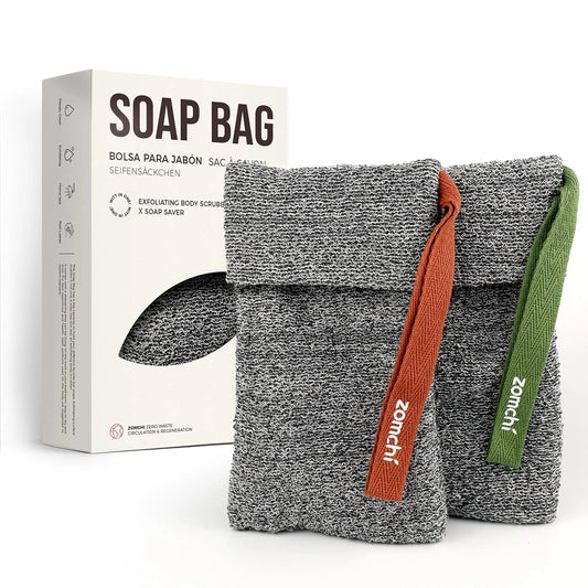 ZOMCHI 2 Pieces Soap Bags - Skin-Friendly Deep Exfoliation