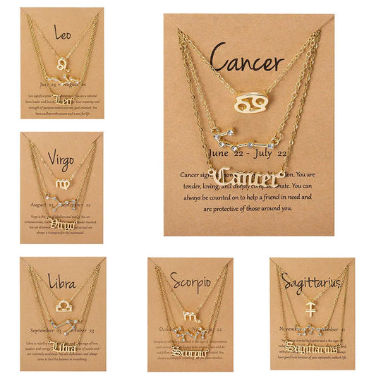 Zodiac Sign Pendant Necklace - Available in 12 Different Zodiac Signs