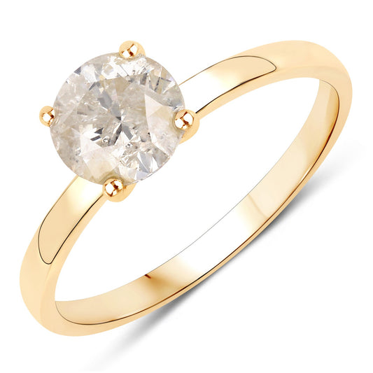 1.25 Carat Genuine TLC Diamond 14K Yellow Gold Ring