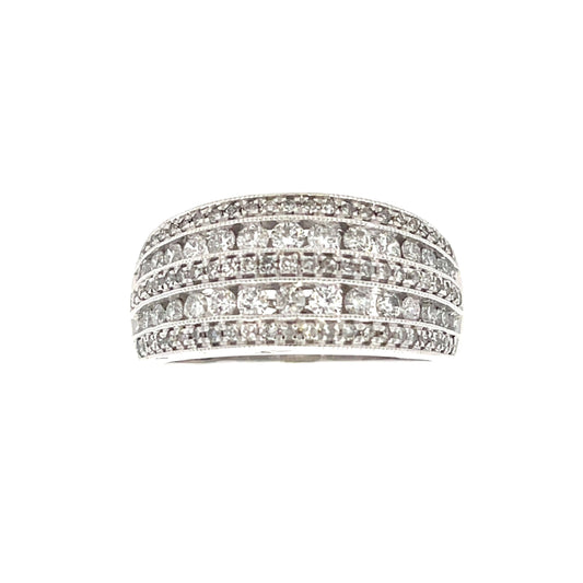 1.00ct Diamond Wedding Band Ring 10KT White Gold