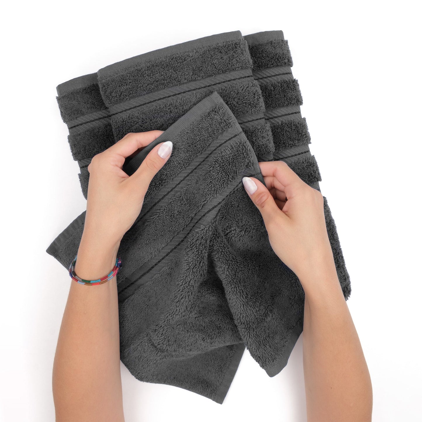 American Soft Linen 100%  Cotton Turkish Towels, 4 Pack Hand Towel Set, Super Soft, Absorbent, Quick Dry Premium Towels
