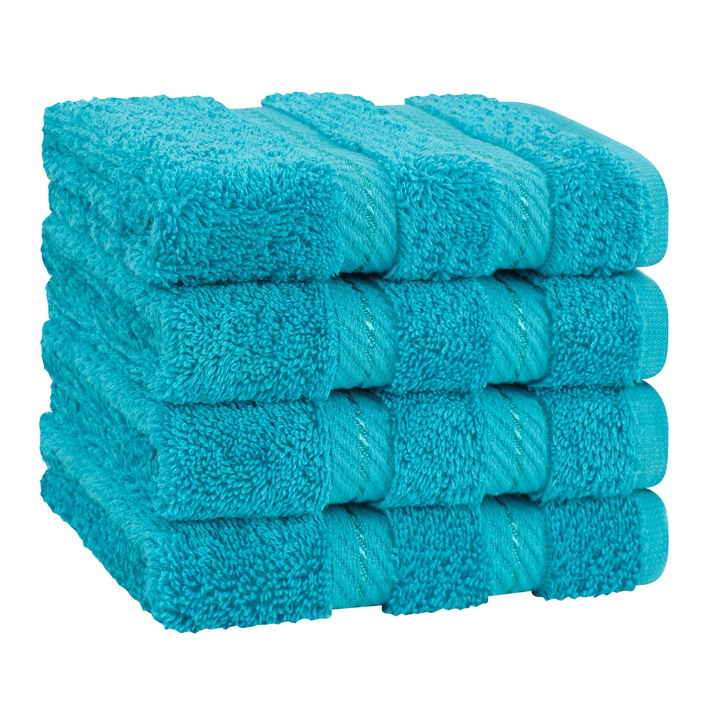 4 Piece 100% Cotton Softness, Elegance, Comfort Washcloth Turkish Towel Set