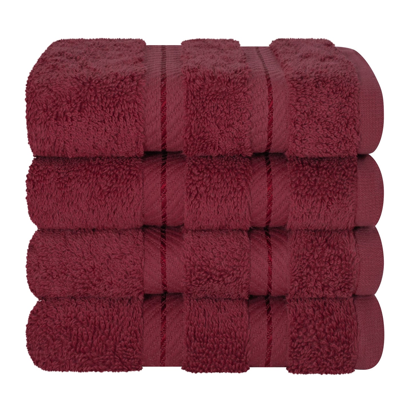 4 Piece 100% Cotton Softness, Elegance, Comfort Washcloth Turkish Towel Set