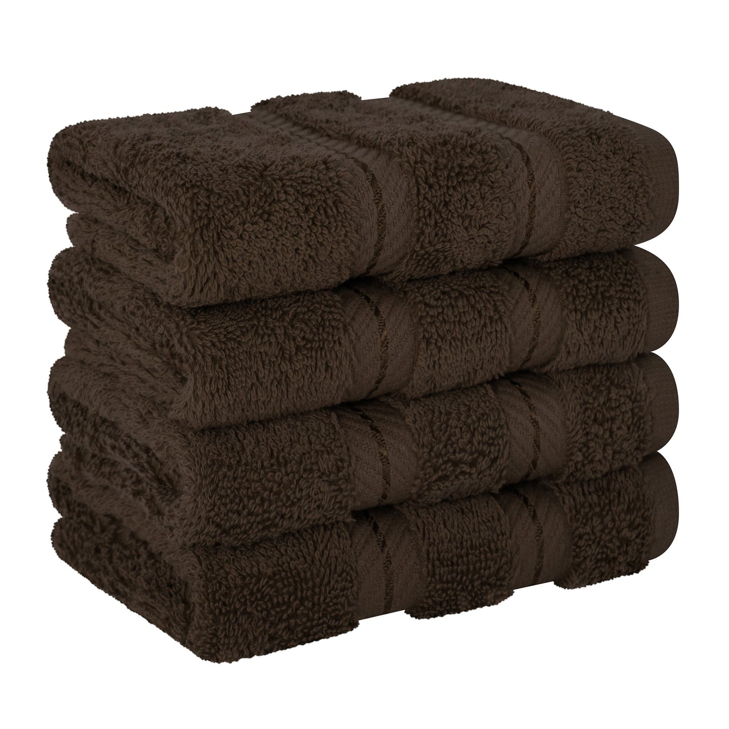 4 Piece 100% Cotton Softness, Elegance, Comfort Washcloth Turkish Towel Set
