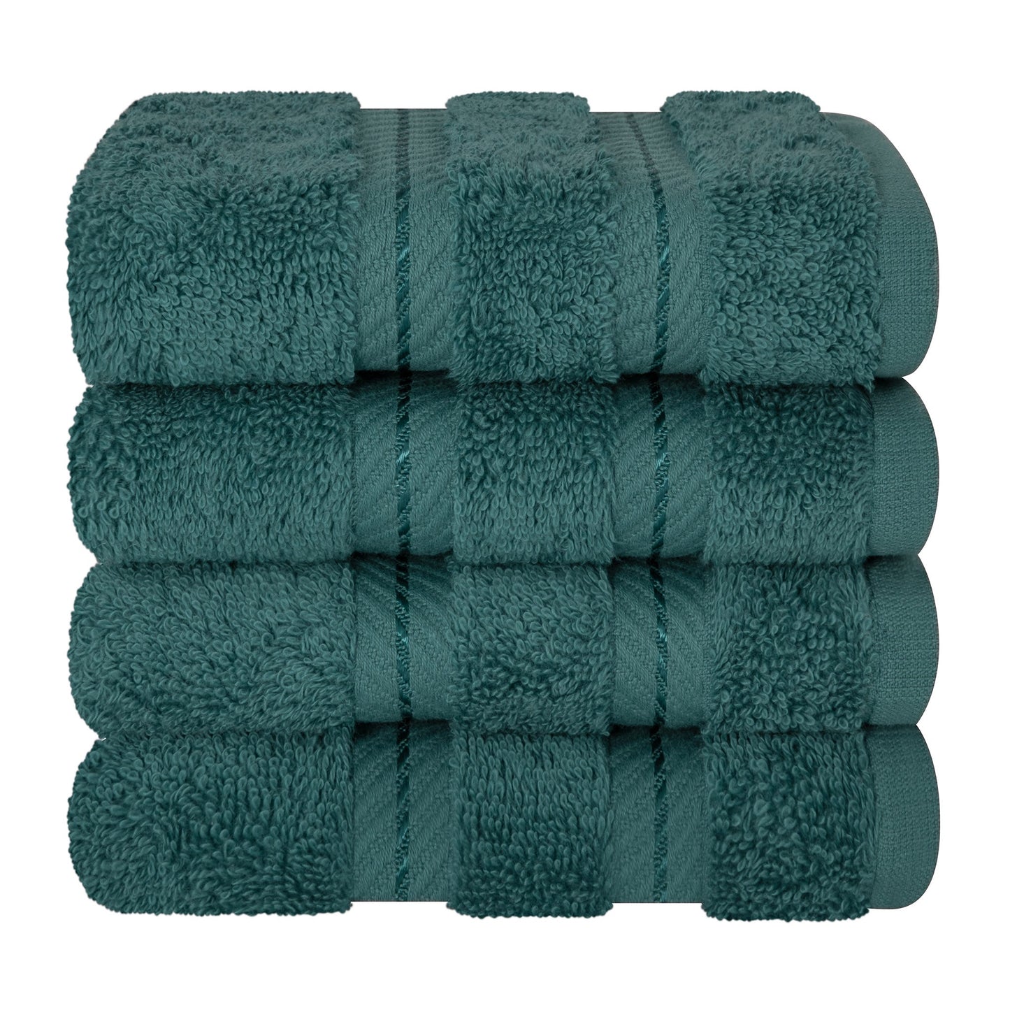4 Piece 100% Cotton Softness, Elegance, Comfort Washcloth Turkish Towel Set