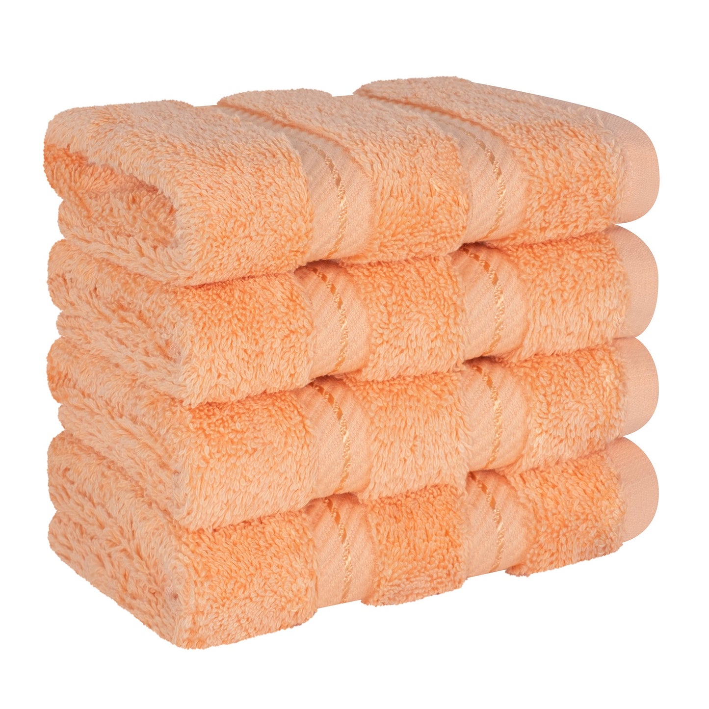 4 Piece 100% Cotton Softness, Elegance, Comfort Washcloth Turkish Towel Set