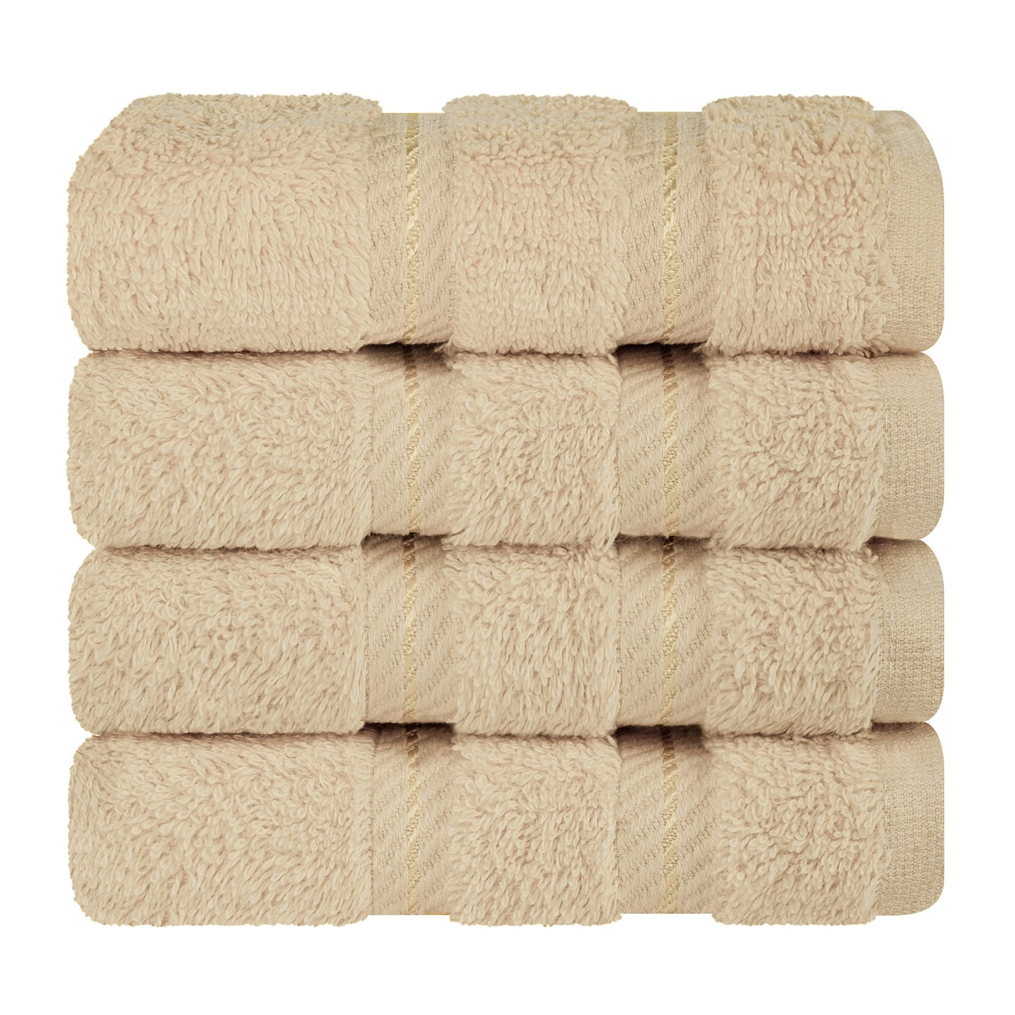 4 Piece 100% Cotton Softness, Elegance, Comfort Washcloth Turkish Towel Set
