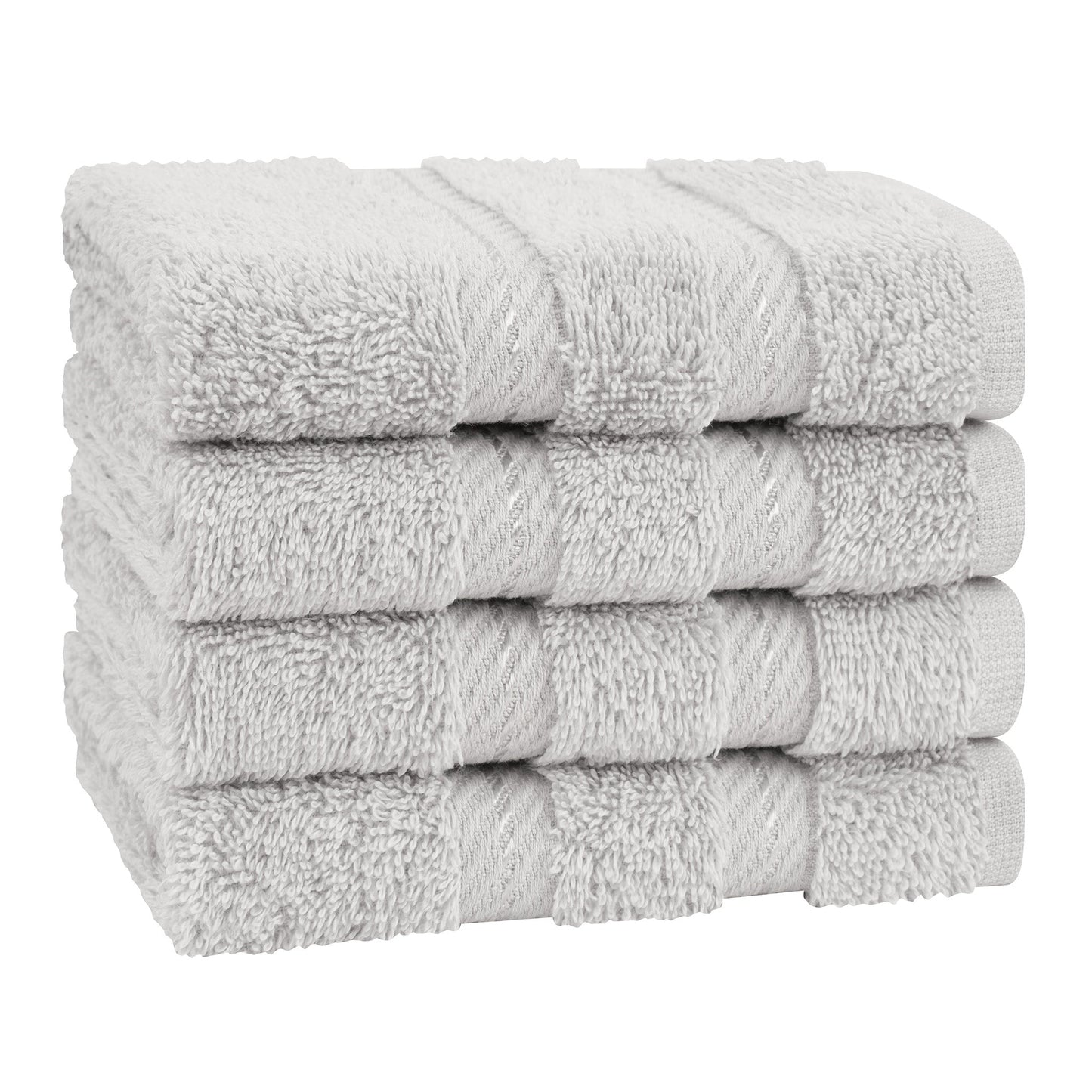 4 Piece 100% Cotton Softness, Elegance, Comfort Washcloth Turkish Towel Set