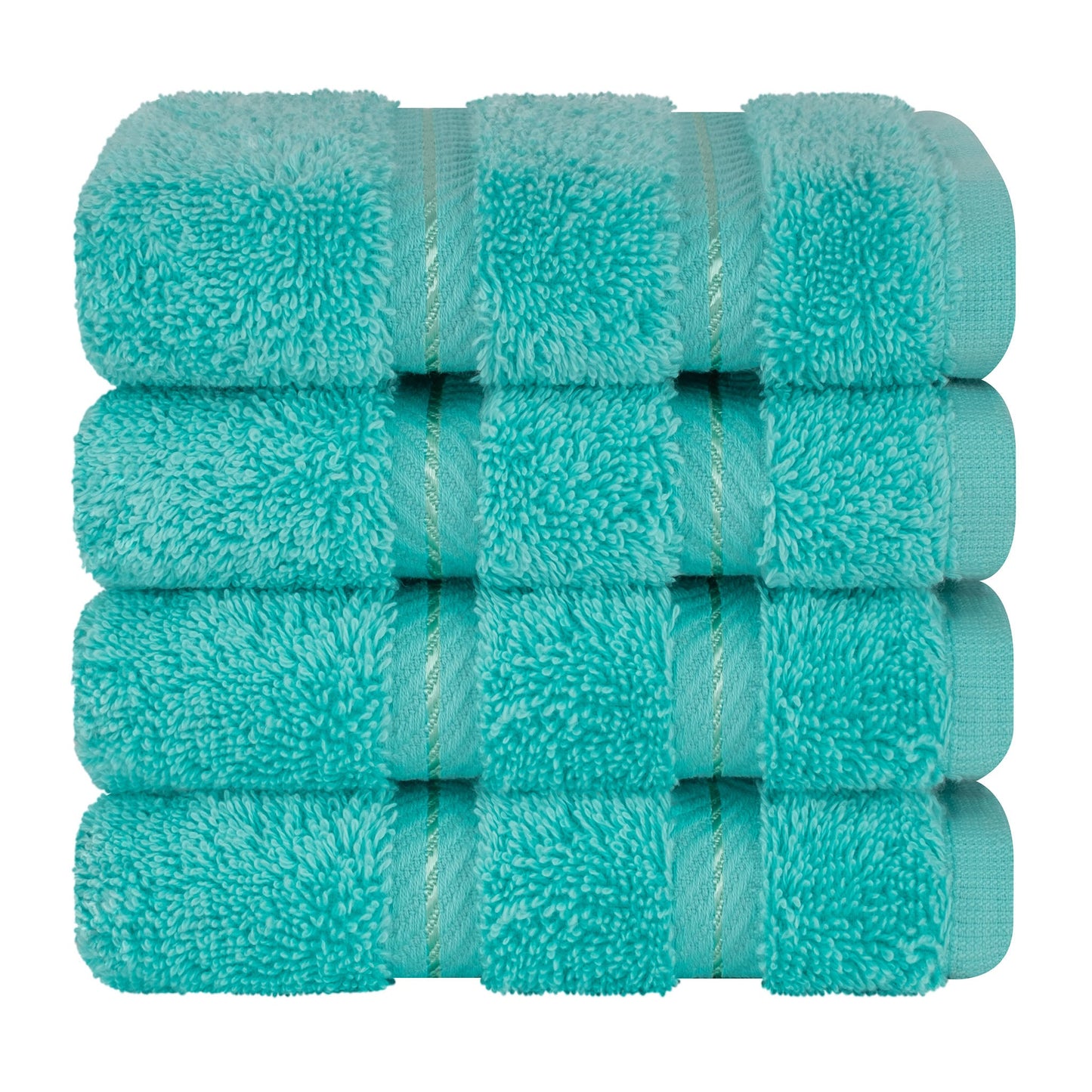 4 Piece 100% Cotton Softness, Elegance, Comfort Washcloth Turkish Towel Set