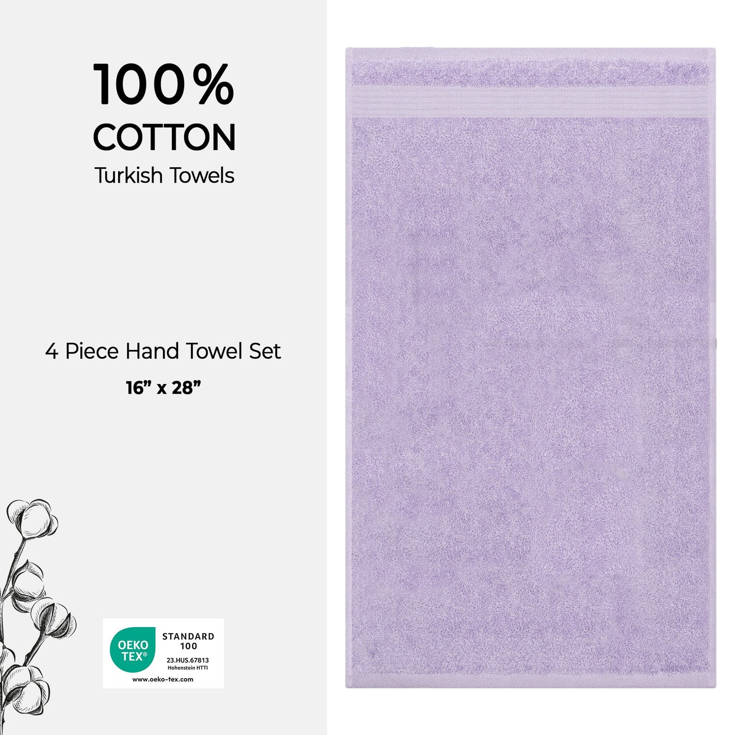 American Soft Linen Bekos 100% Cotton Turkish Towels, 4 Piece Hand Towel Set