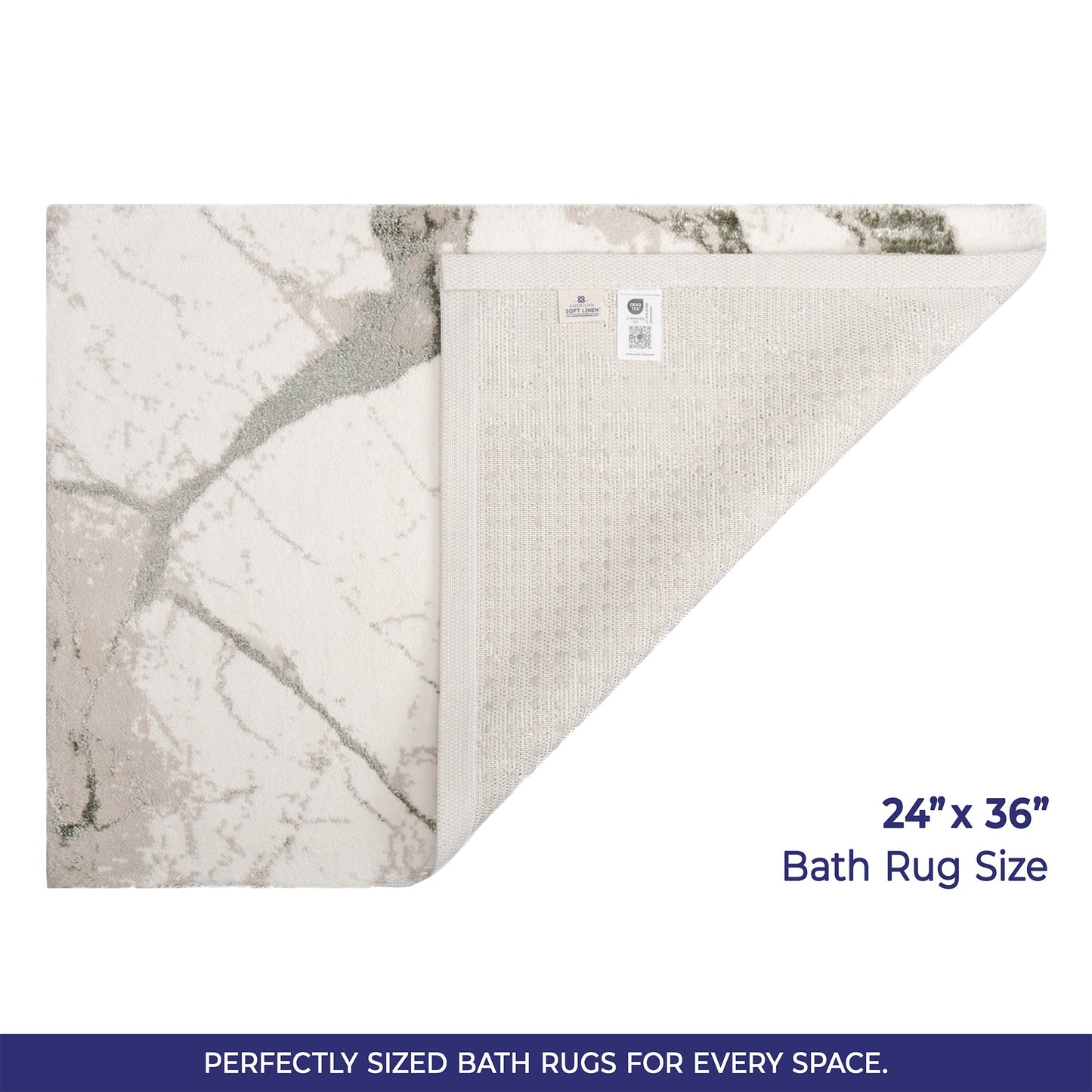 American Soft Linen Emest Bath Rug – 24"x36" Decorative Premium Cotton Bath Mats for Bathroom